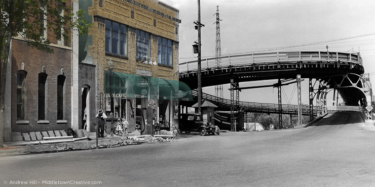 Levee Cafe & Spiral Bridge, Hastings, Minnesota